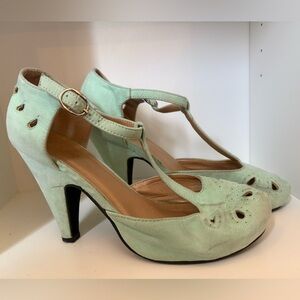 Mint Green T-Strap Heels